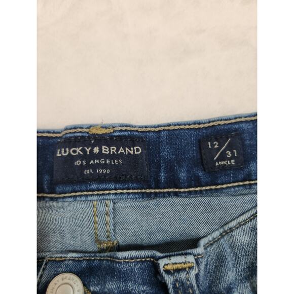 Lucky Brand Jeans Womens 12 / 31 Ankle 30 X 26 Blue Ava Mid Rise Skinny Whiskers - Picture 11 of 12